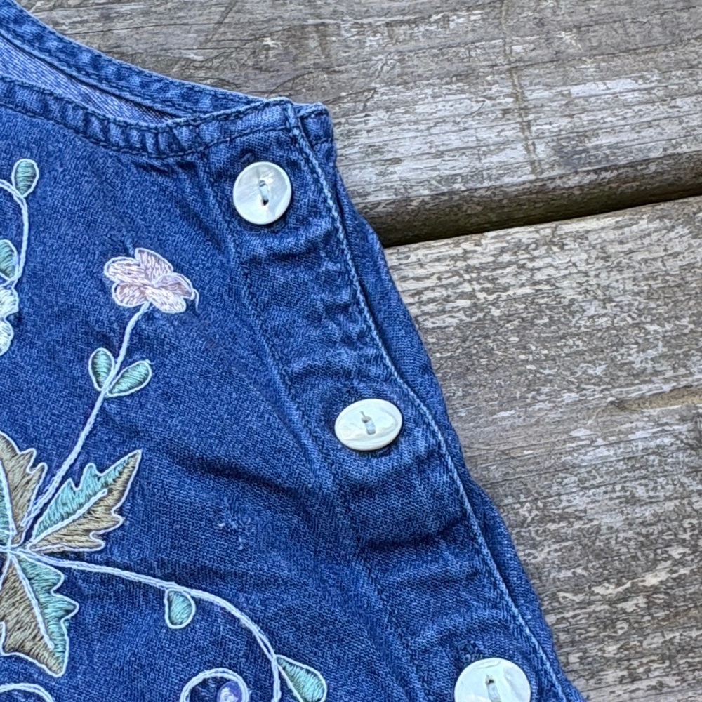 90s vintage blue denim maxi dress size 16W - Picture 4 of 7
